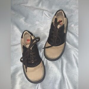 Elephanten brown tan suede leather saddle Oxford lace up dress shoes preppy 28